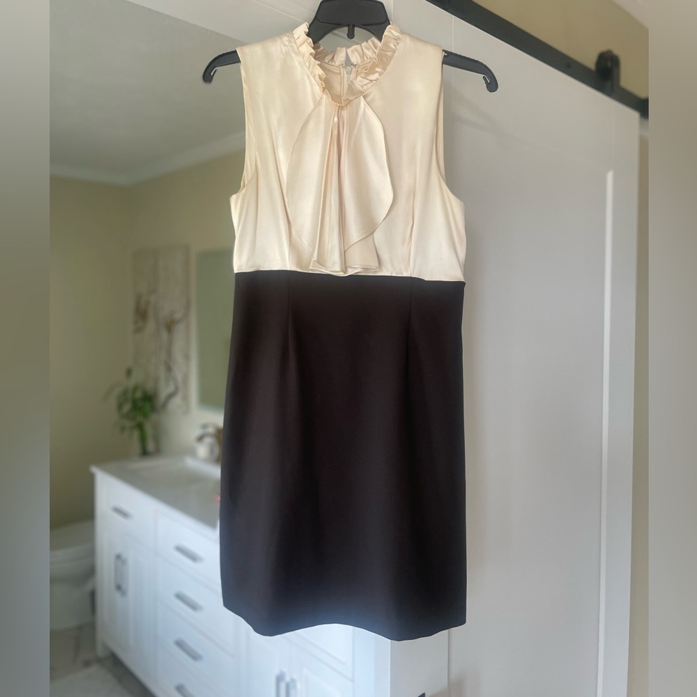 Alice + Olivia Cream and Black Mini Dress